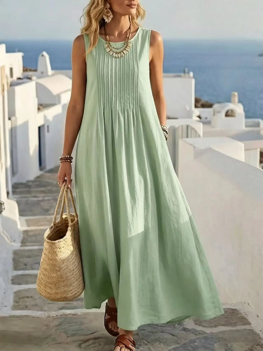 Pamela - Vest Pocket Long Dress