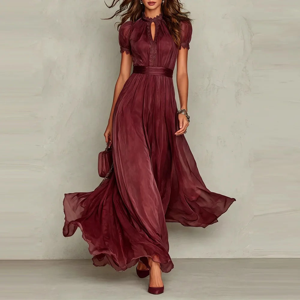 Megan - Vintage Elegant Chiffon Maxi Dress
