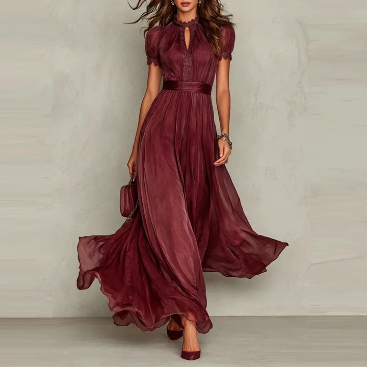 Megan - Vintage Elegant Chiffon Maxi Dress