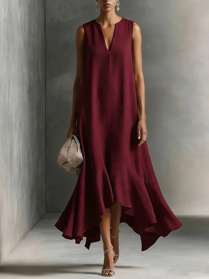 Nancy - Notch V-Neck Maxi Dress