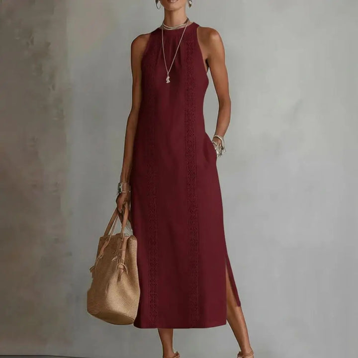 Katlyn - Halter Slit Maxi Dress