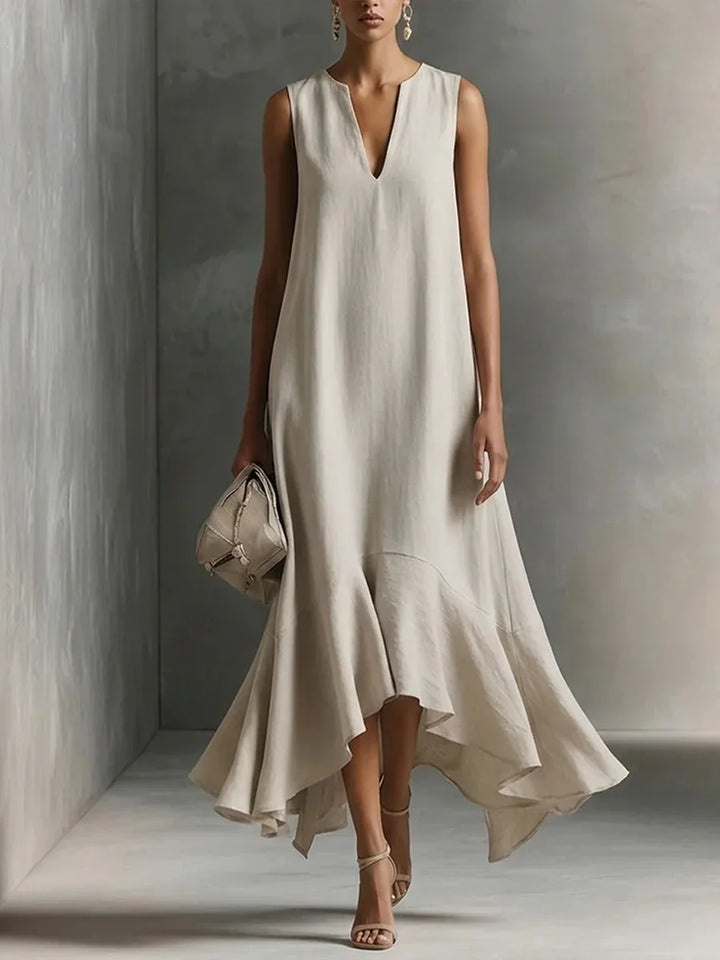 Nancy - Notch V-Neck Maxi Dress