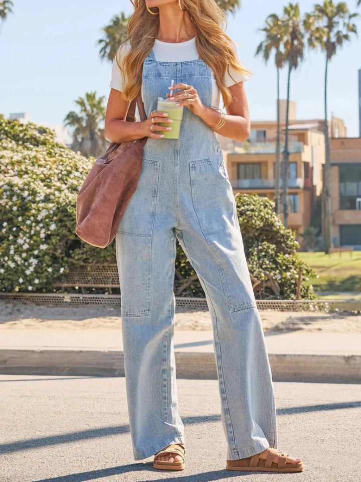 Amy - Stylish Denim Jumpsuit With Pockets