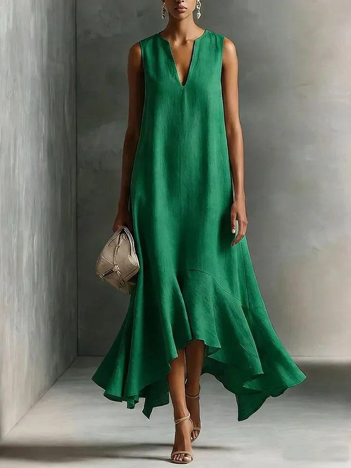 Nancy - Notch V-Neck Maxi Dress