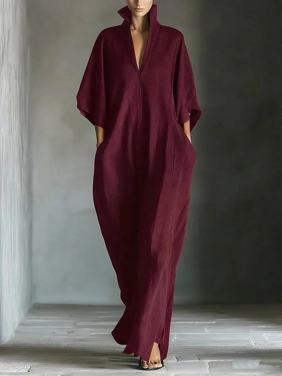Cosima | Maxi Dress with Kimono Sleeves and V-Neck
