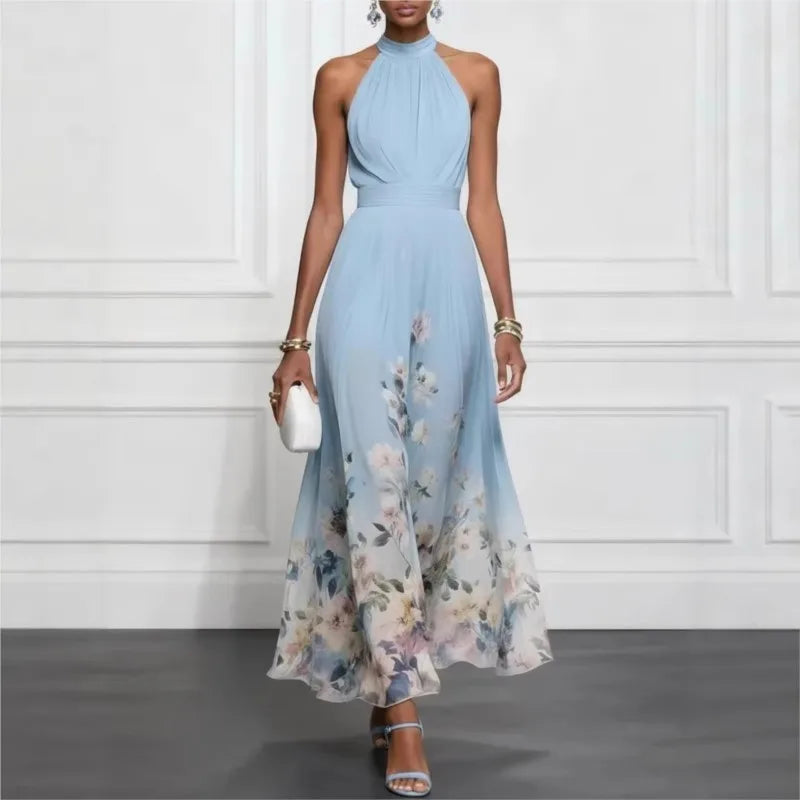 Gail - Vintage Off-Shoulder Floral Maxi Dress