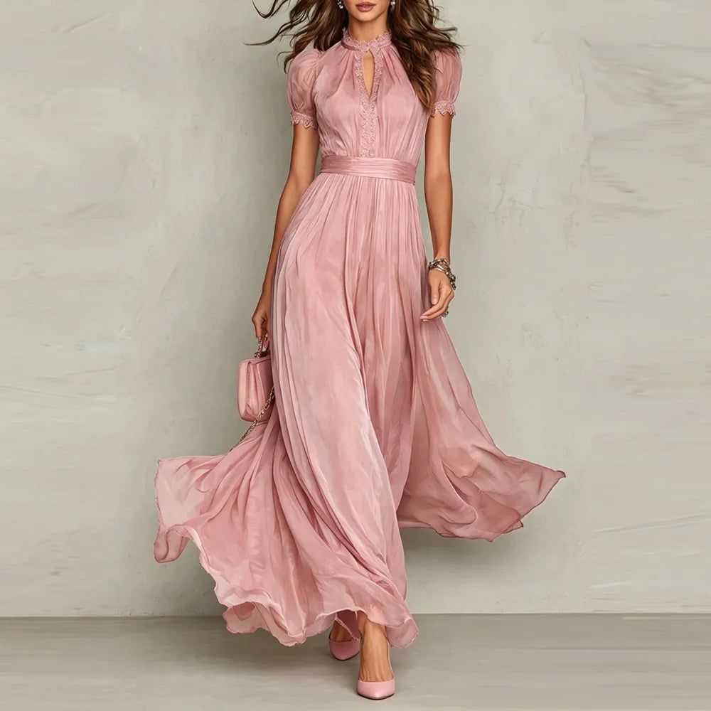 Megan - Vintage Elegant Chiffon Maxi Dress