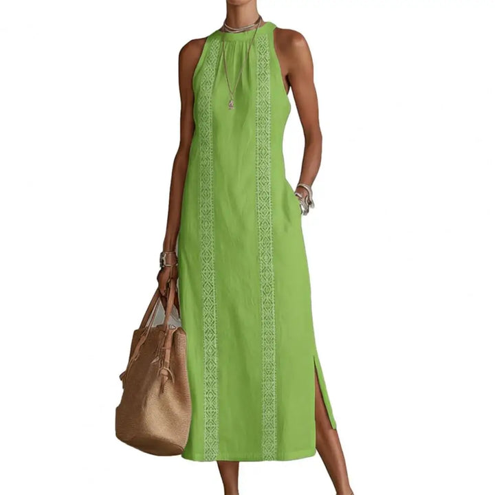 Katlyn - Halter Slit Maxi Dress