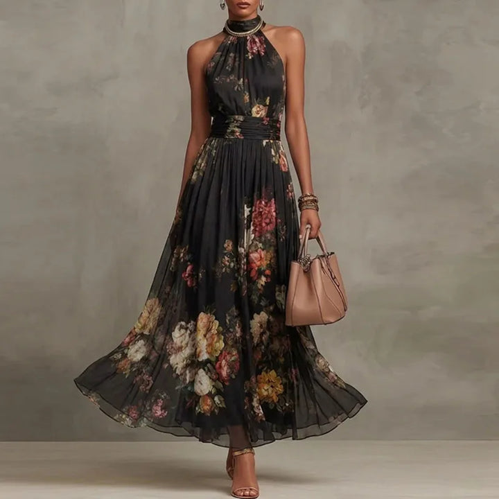 Sylvie - French Vintage Floral Halter Dress