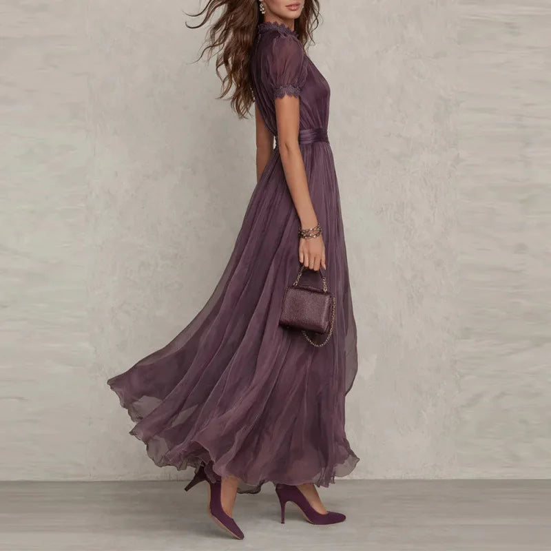 Megan - Vintage Elegant Chiffon Maxi Dress