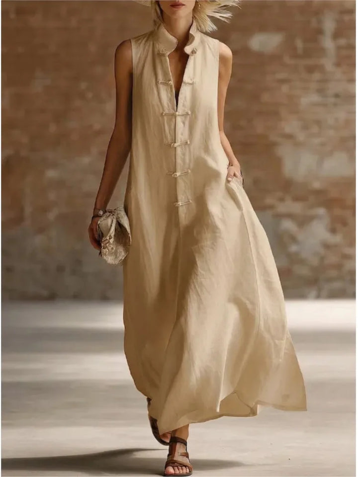 Karen - Frog Button Long Dress