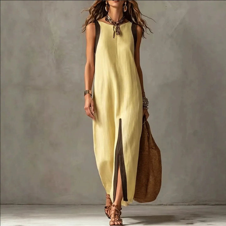 Brenda - Asymmetrical Hem Maxi Dress