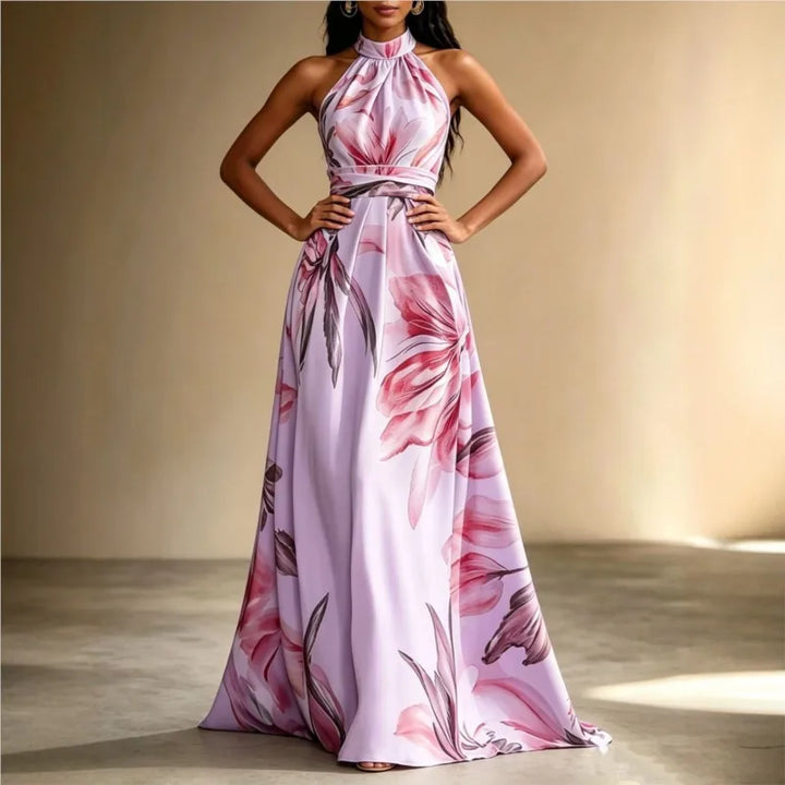 Heather - High Waist Bohemian Floral Maxi Dress