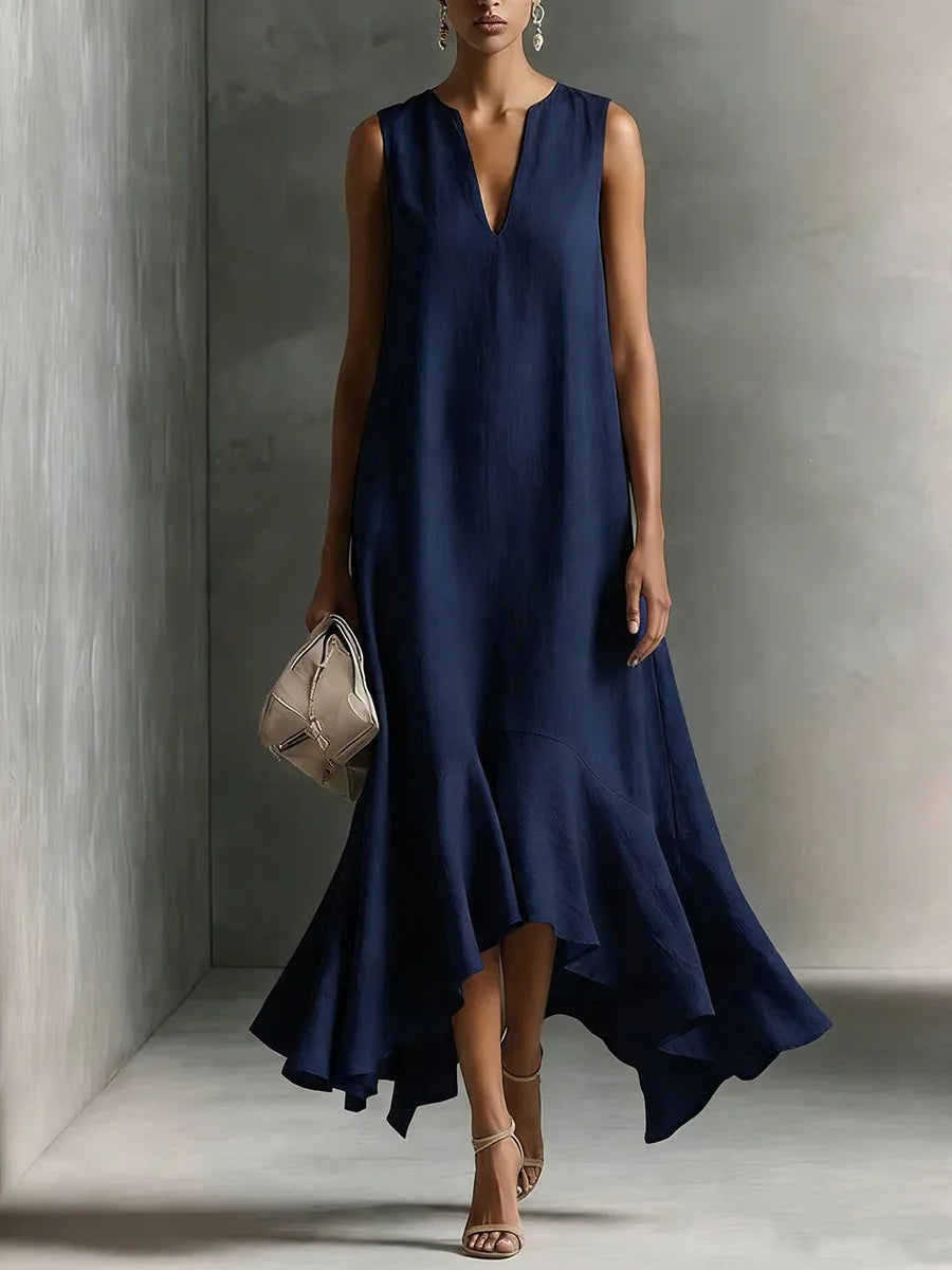 Nancy - Notch V-Neck Maxi Dress