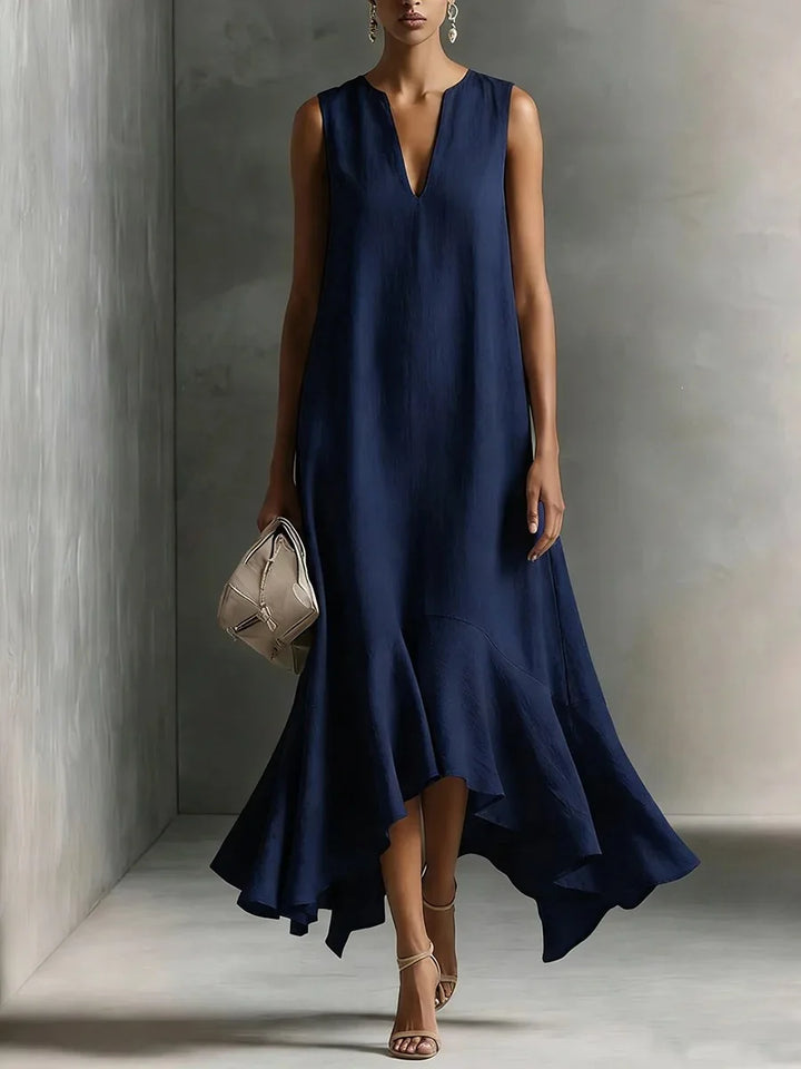Nancy - Notch V-Neck Maxi Dress