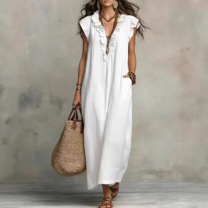 Laura - Boho Ruffle Maxi Dress