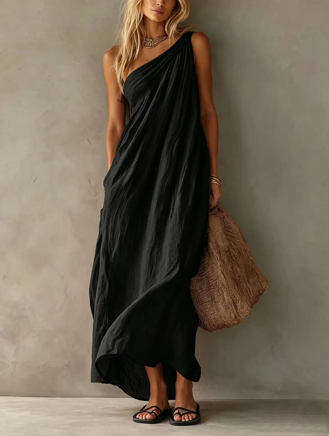 Judy - Draped One Shoulder Dress