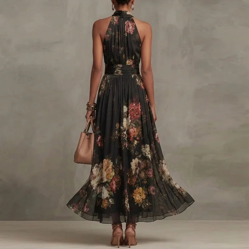 Sylvie - French Vintage Floral Halter Dress