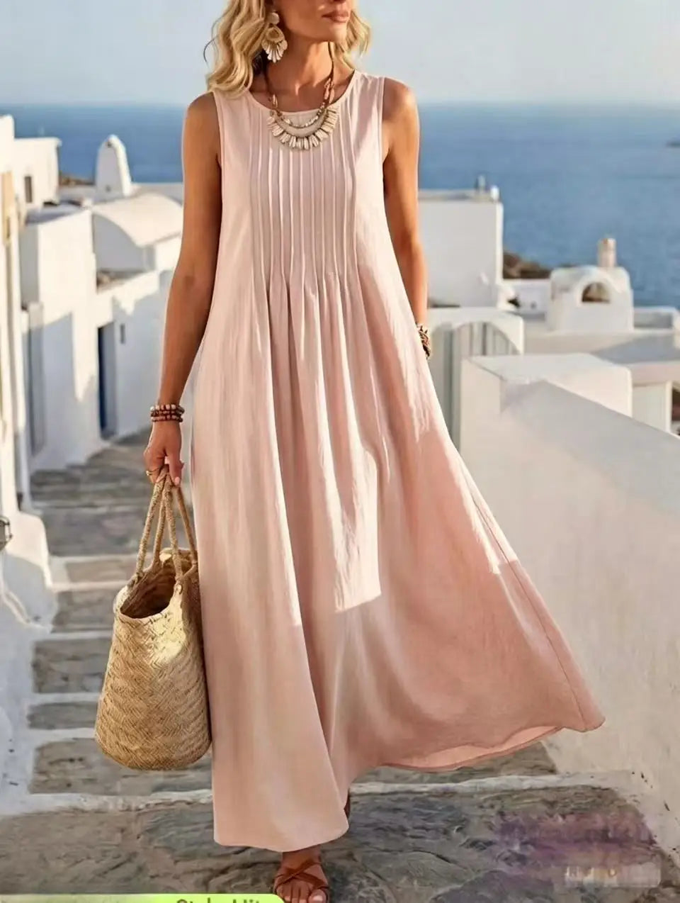 Pamela - Vest Pocket Long Dress