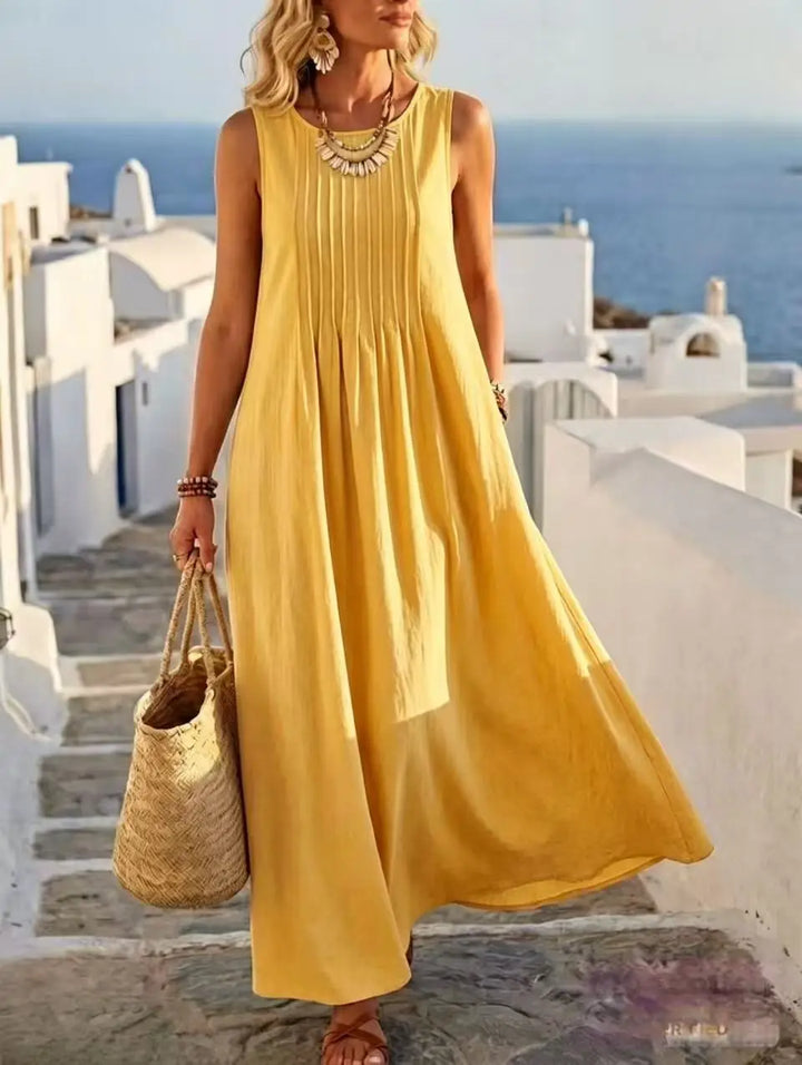 Pamela - Vest Pocket Long Dress