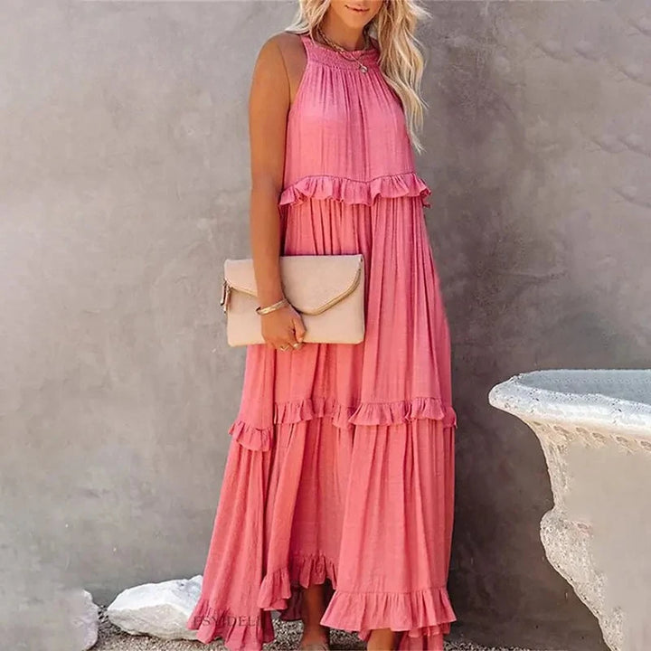 Susan - Ruffle Sleeveless Maxi Dress