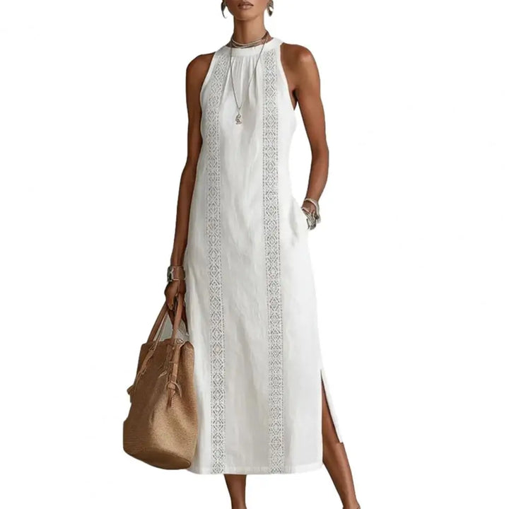 Katlyn - Halter Slit Maxi Dress