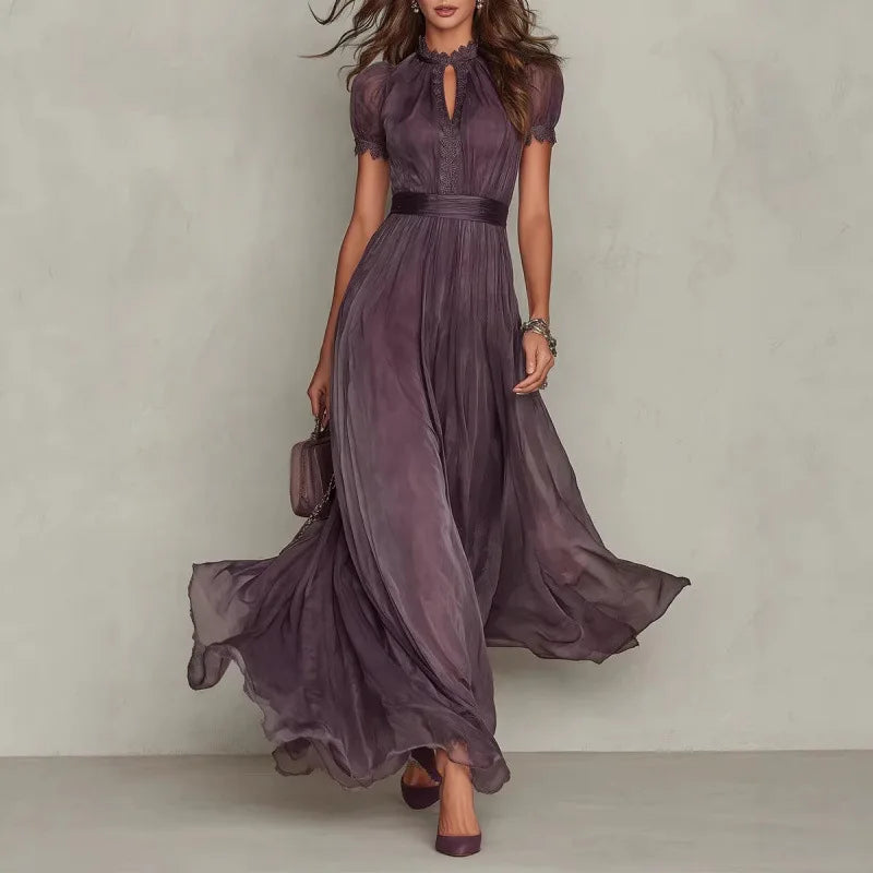 Megan - Vintage Elegant Chiffon Maxi Dress