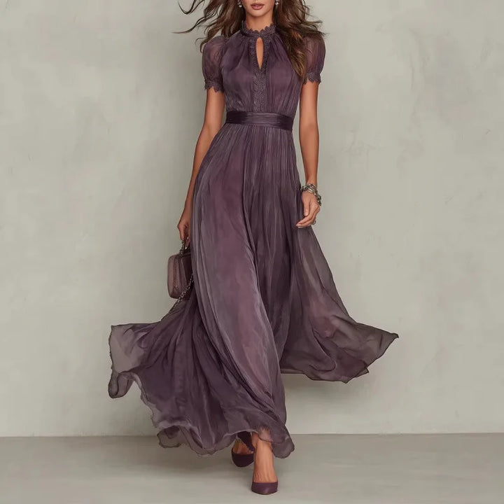 Megan - Vintage Elegant Chiffon Maxi Dress