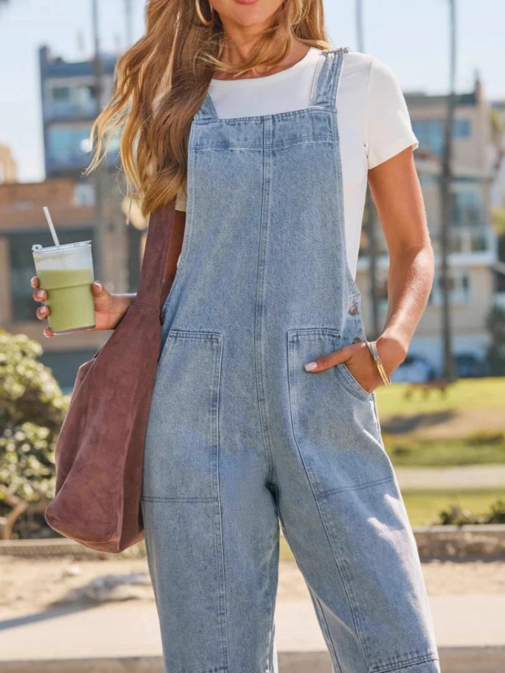 Amy - Stylish Denim Jumpsuit With Pockets