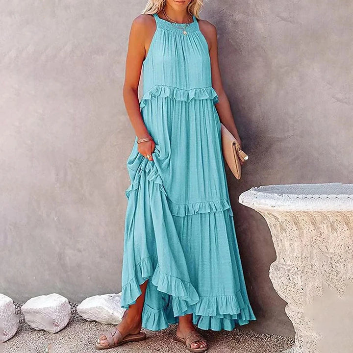 Susan - Ruffle Sleeveless Maxi Dress