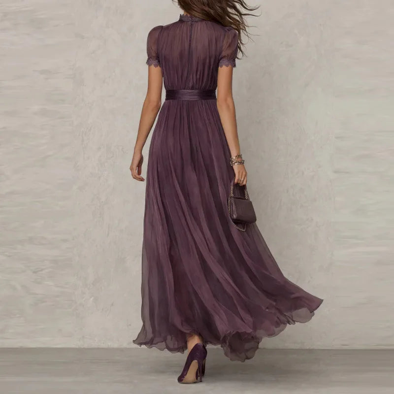 Megan - Vintage Elegant Chiffon Maxi Dress