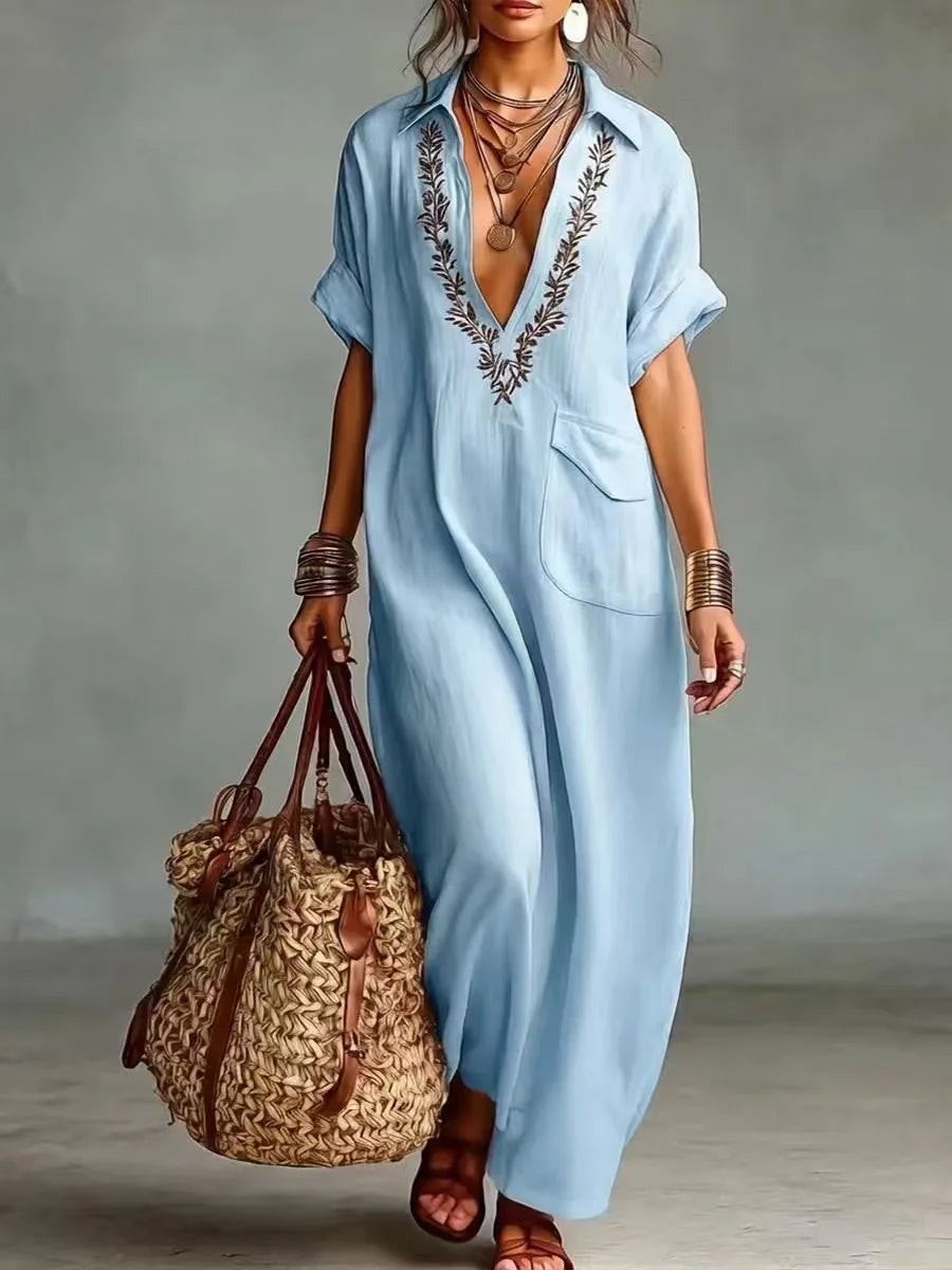 Kate - Embroidered Kaftan Dress