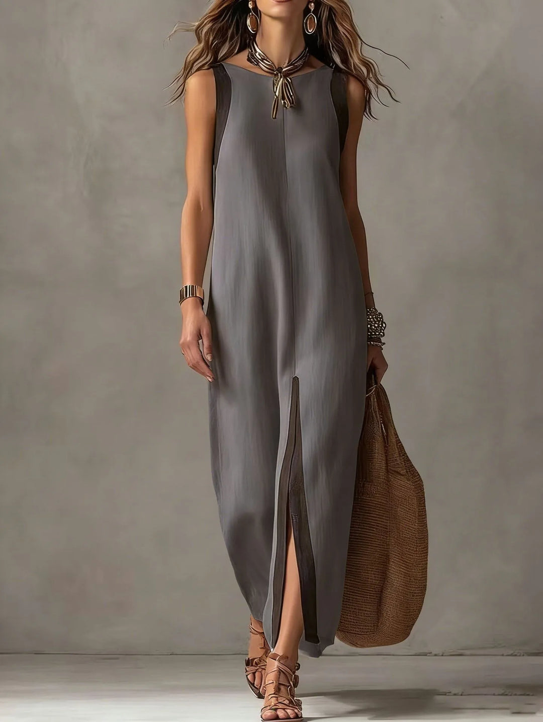 Brenda - Asymmetrical Hem Maxi Dress