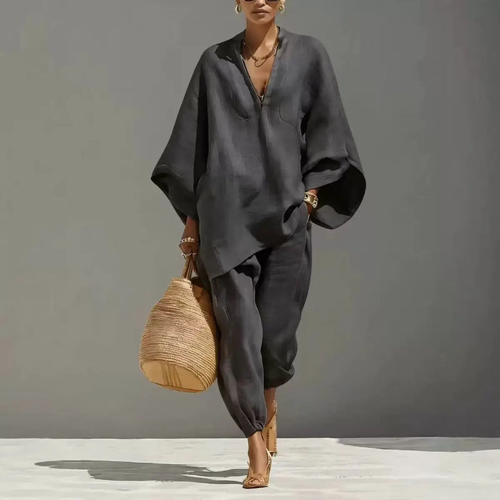 Valentina | Elegant Two-Piece Set with Kimono Sleeves and Relaxed Pants