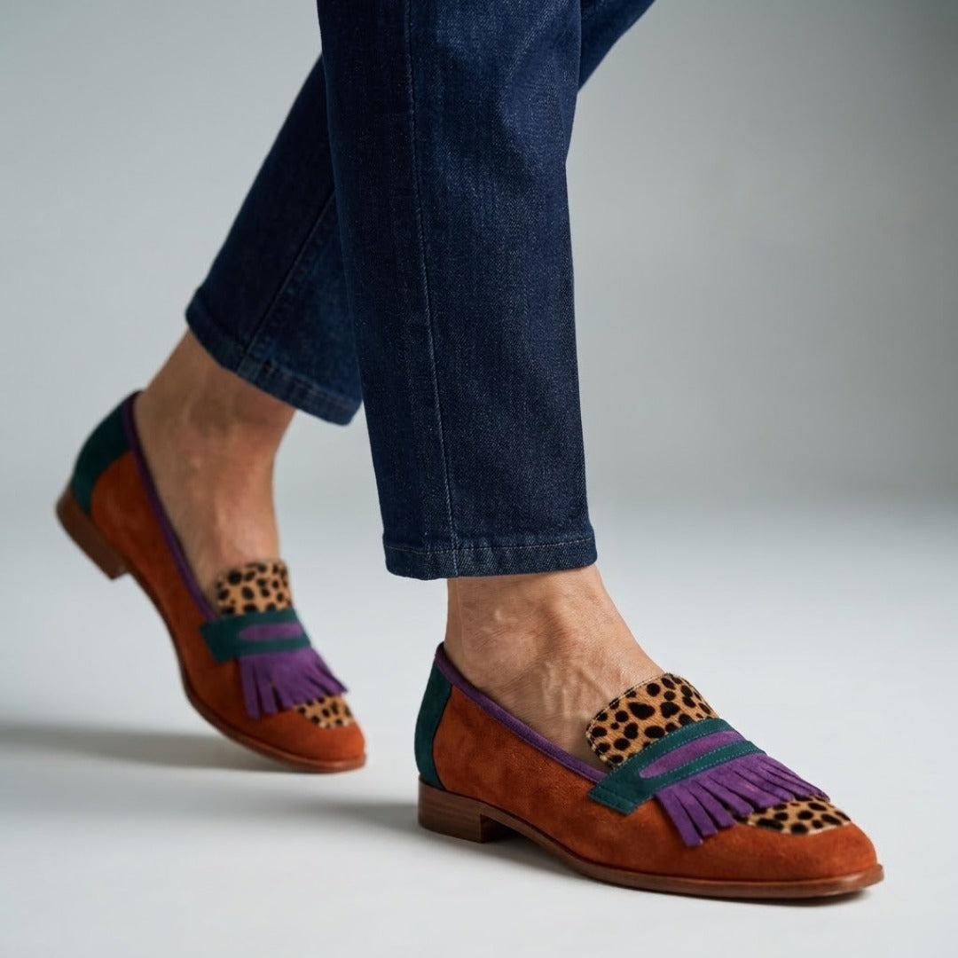 Naomi | Square-Toe Fringed Loafers
