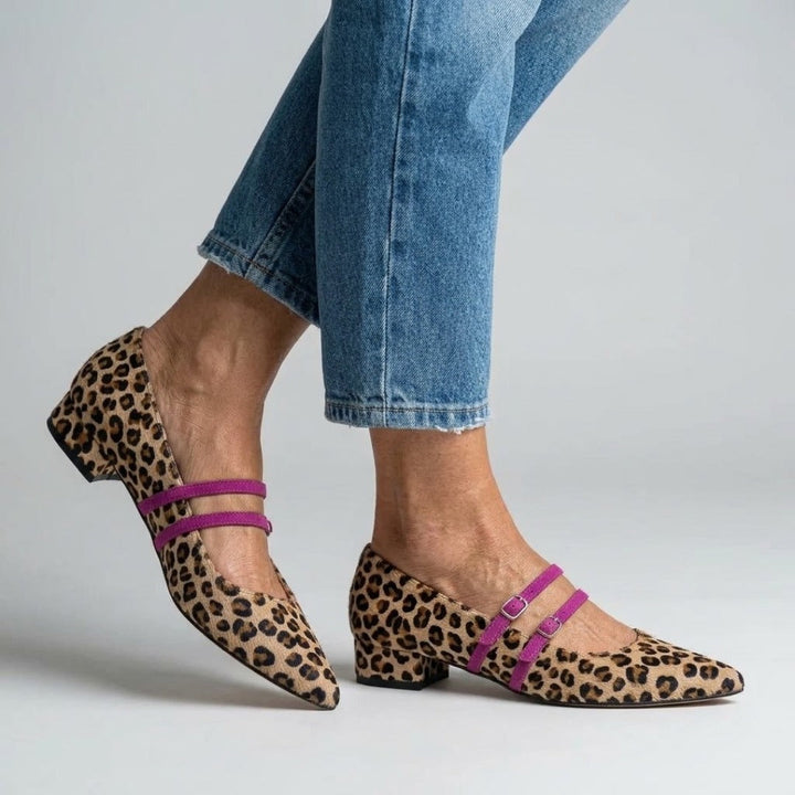Celesta | Pointed Flats with Double Buckles