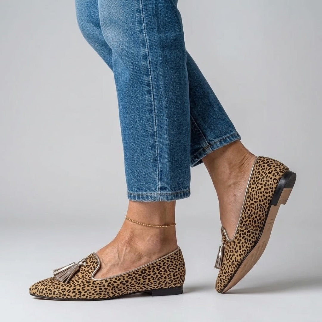 Dianna | Loafers with Tassels and Animal Print