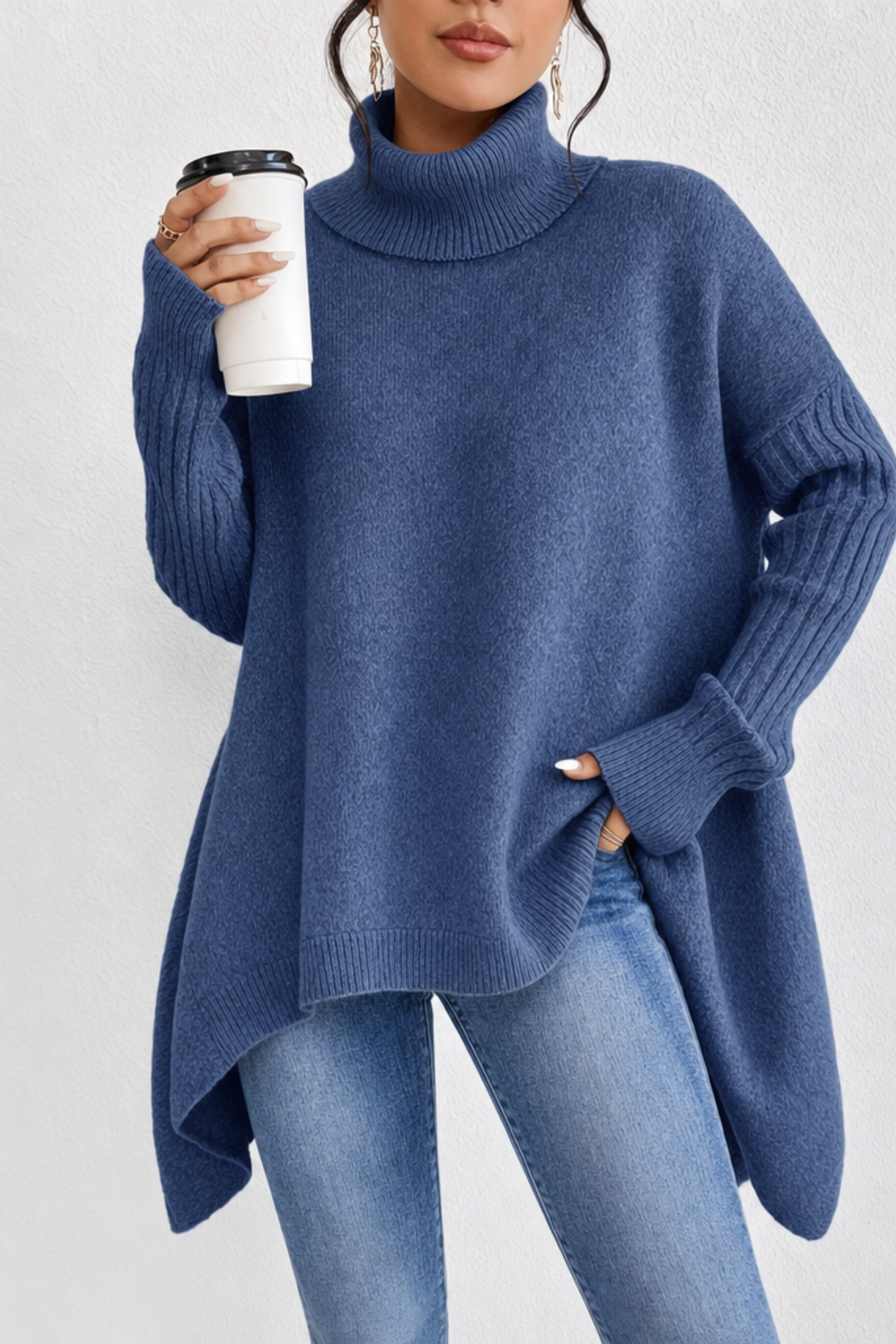 Mabel | Oversized Turtleneck Knit Sweater