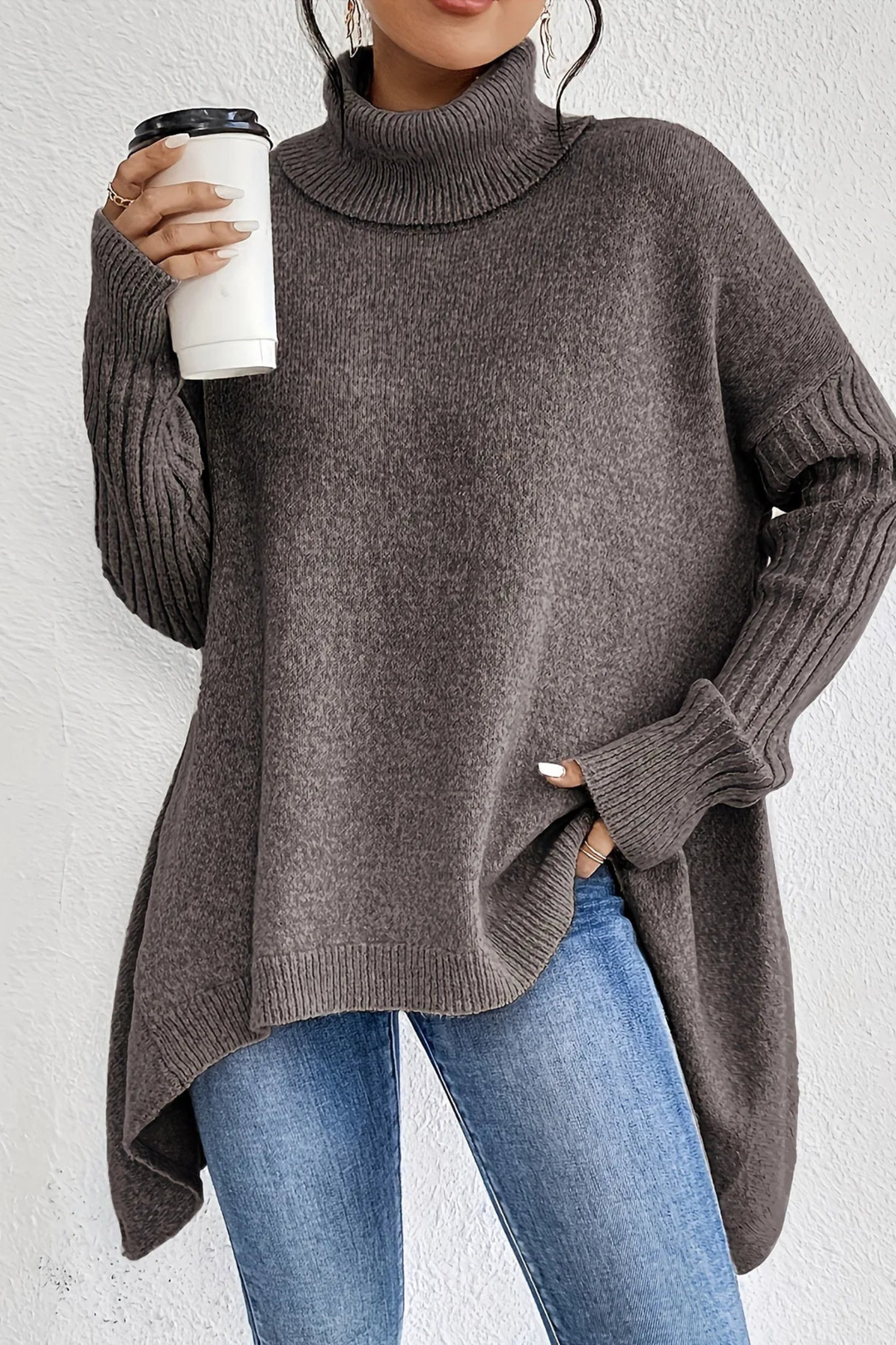 Mabel | Oversized Turtleneck Knit Sweater