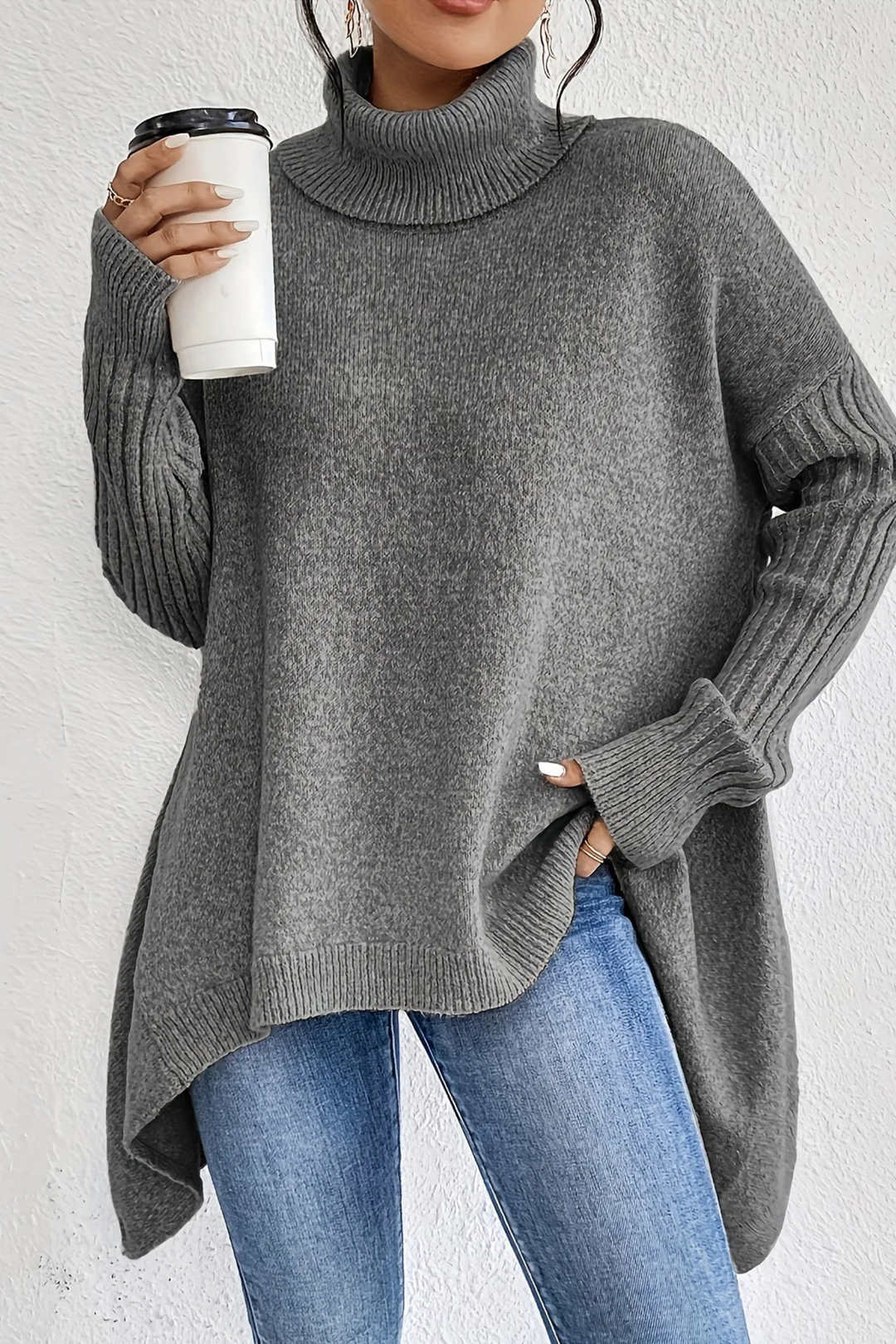 Mabel | Oversized Turtleneck Knit Sweater