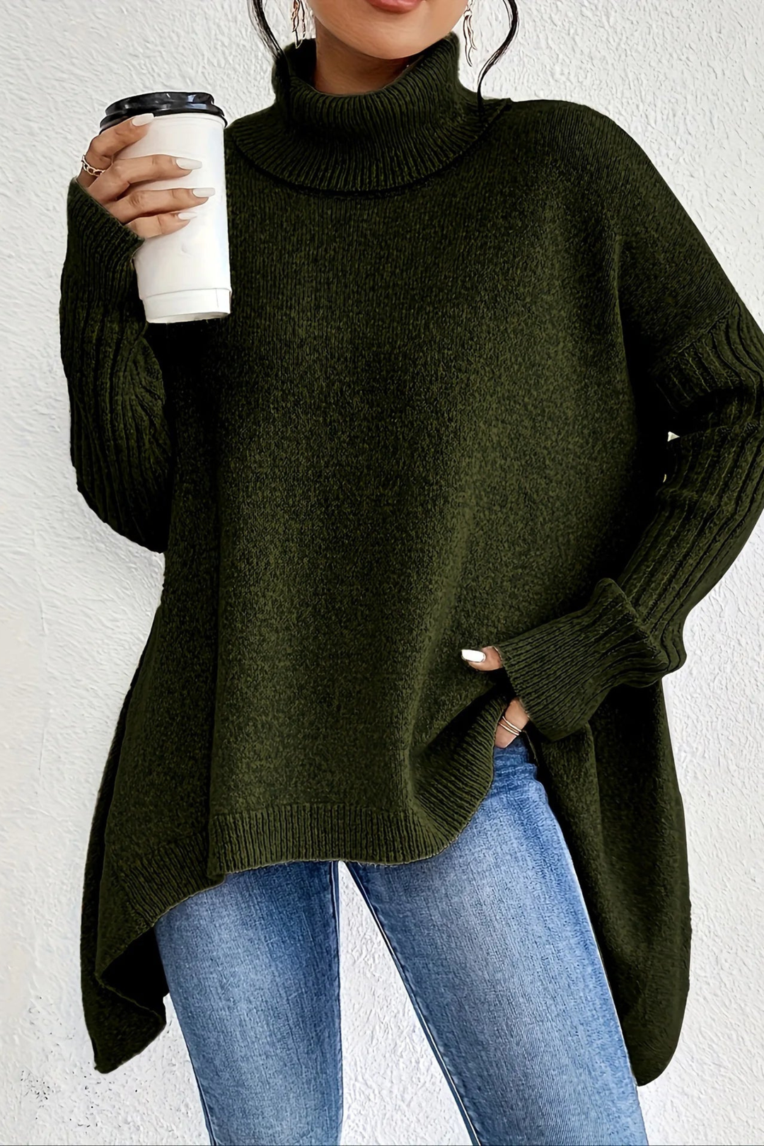 Mabel | Oversized Turtleneck Knit Sweater