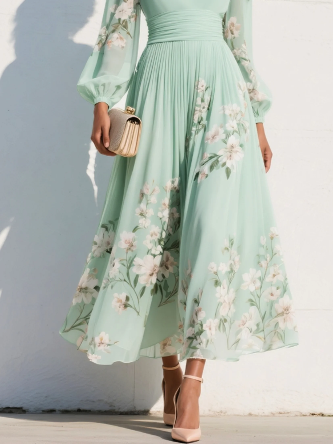 Olivia - Floral Elegance Midi Dress