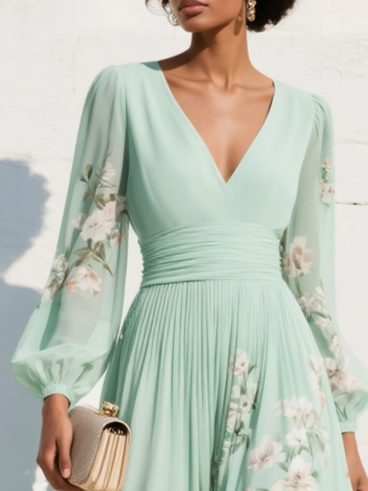 Olivia - Floral Elegance Midi Dress