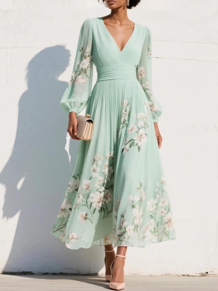 Olivia - Floral Elegance Midi Dress