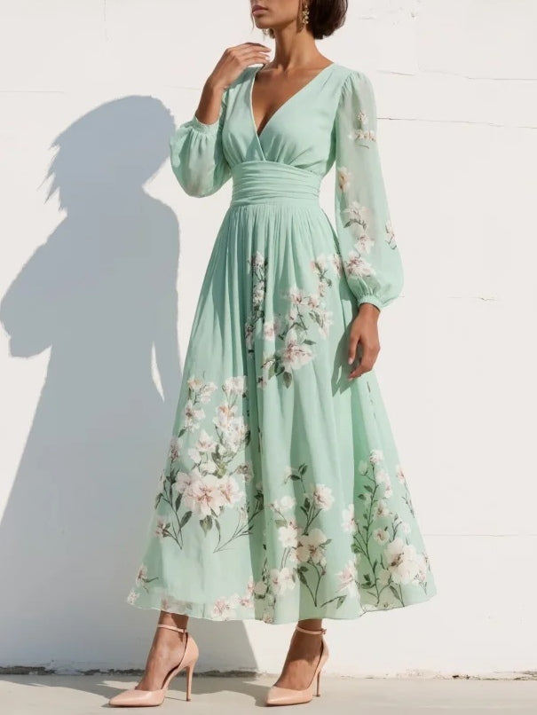 Olivia - Floral Elegance Midi Dress