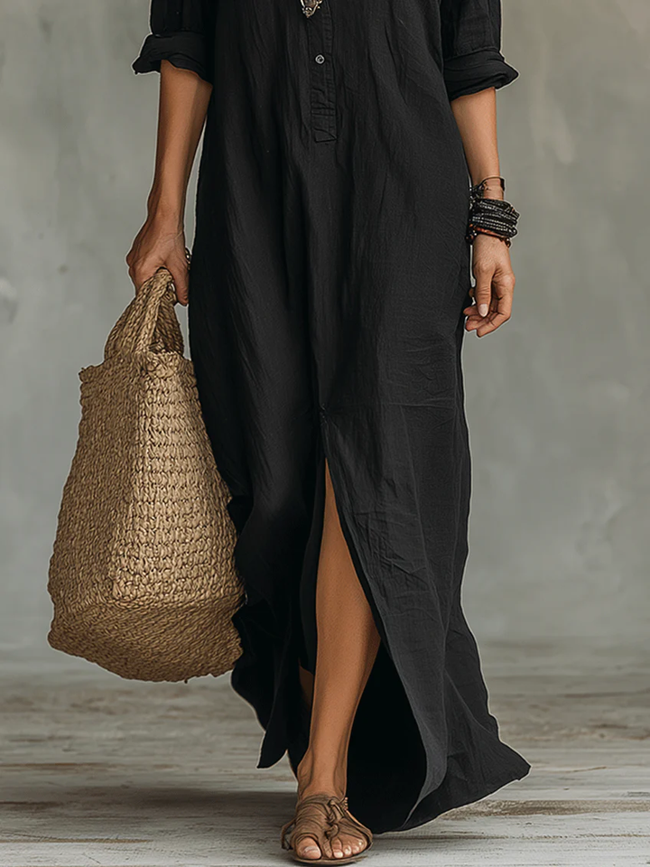 Soline - Long Dress with Buttons