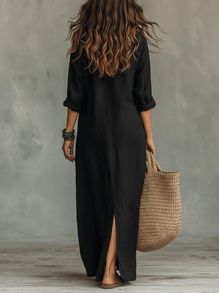 Soline - Long Dress with Buttons