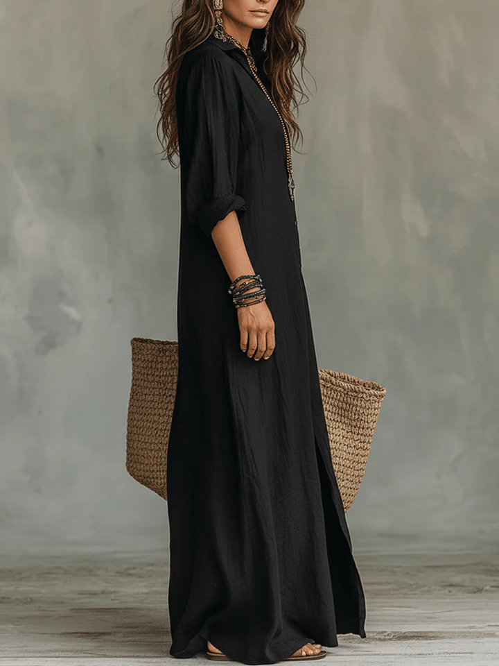 Soline - Long Dress with Buttons