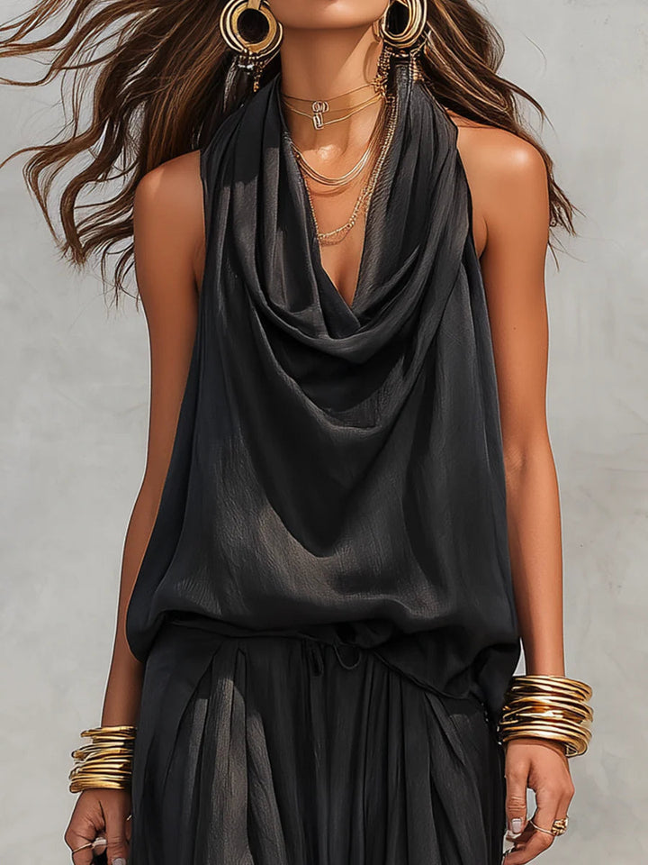 Lisa - Halter Pleated Set