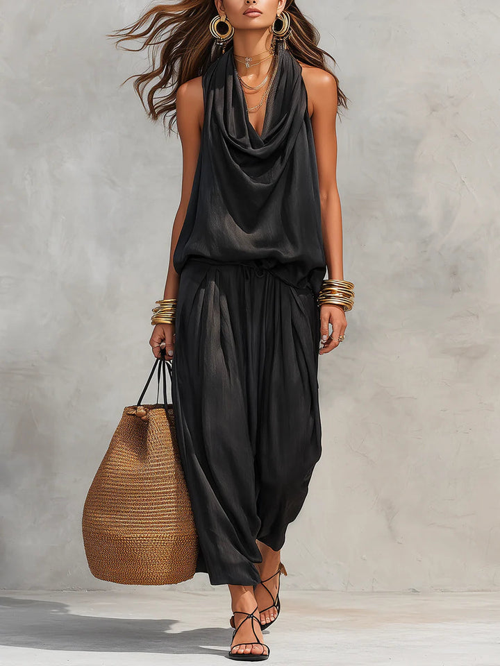 Lisa - Halter Pleated Set